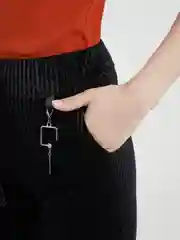 Черный штаны женские вельветовые с поясом