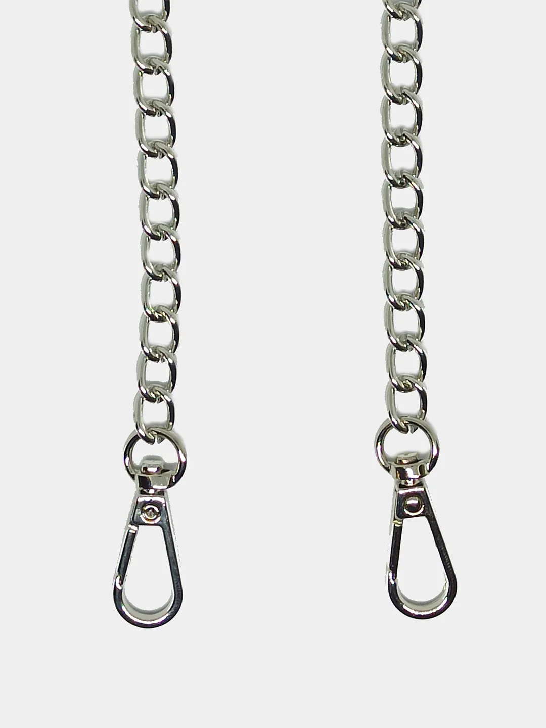 Серебряный цепь с карабинами для сумки, 120 см