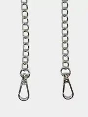 Серебряный цепь с карабинами для сумки, 120 см