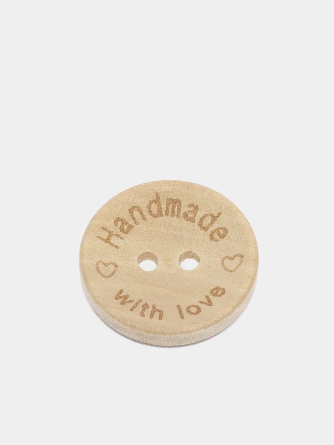 Деревянные пуговицы "Handmade - with love", 10 штук