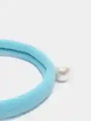 Бирюзовый резинка для волос с жемчугом