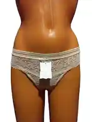 Бежевый кружевные трусы