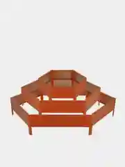 Клумба оцинкованная, 3 яруса, d = 60-100-140 см, h = 45 см, оранжевая, Greengo