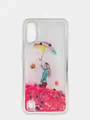 Фуксия чехол Samsung Galaxy A01, M01 (Самсунг Галакси А01, М01) переливающийся жидкий с блестками