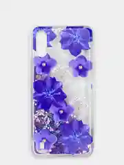 Лавандовый чехол Samsung Galaxy A01, M01 (Самсунг Галакси А01, М01) переливающийся жидкий с блестками