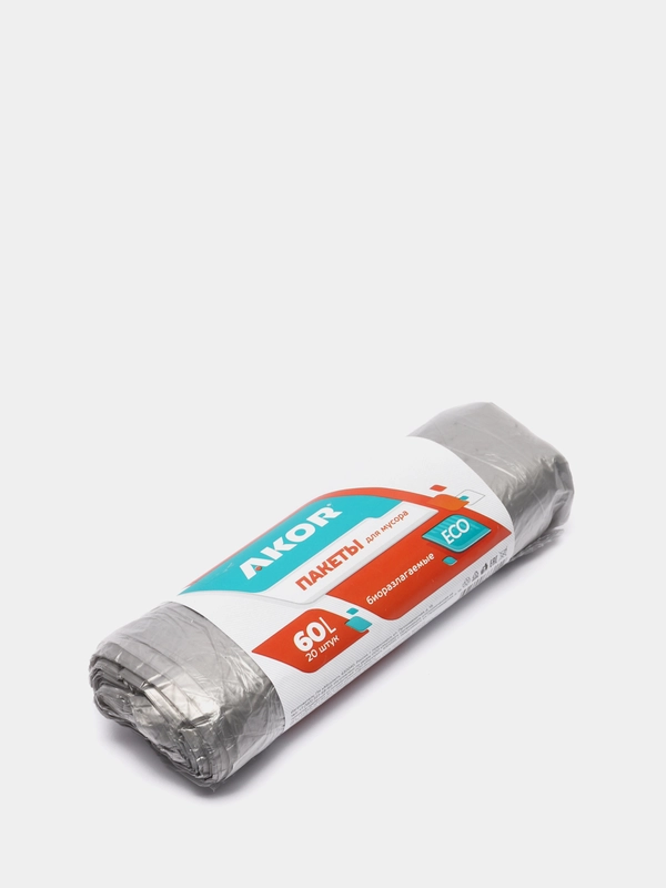 Пакеты для мусора Akor "БИО" 60л 20шт черные