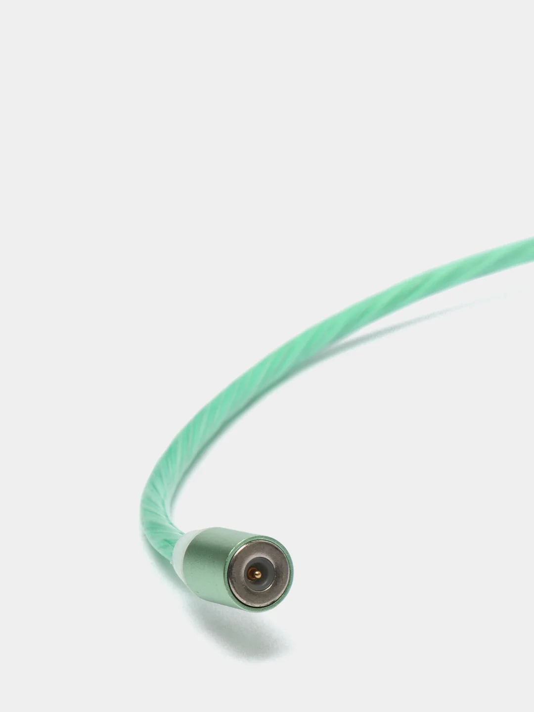 Голубой светящийся 360-градусный круглый магнитный кабель MicroUSB 1А. T4005