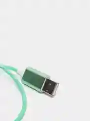 Голубой светящийся 360-градусный круглый магнитный кабель MicroUSB 1А. T4005