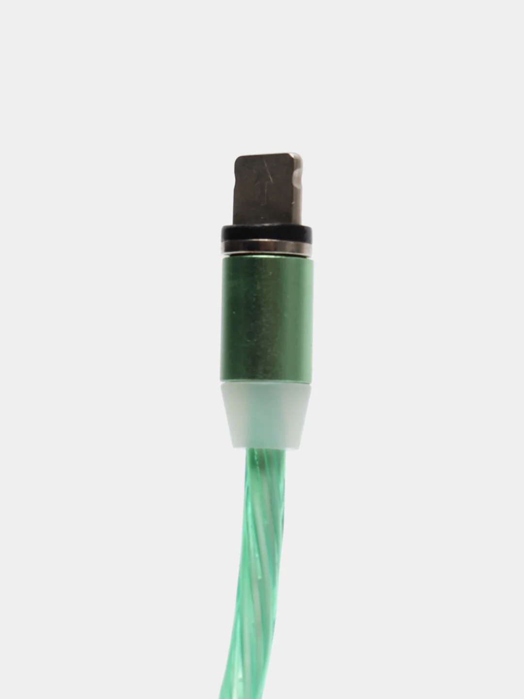 Голубой светящийся 360-градусный круглый магнитный кабель MicroUSB 1А. T4005
