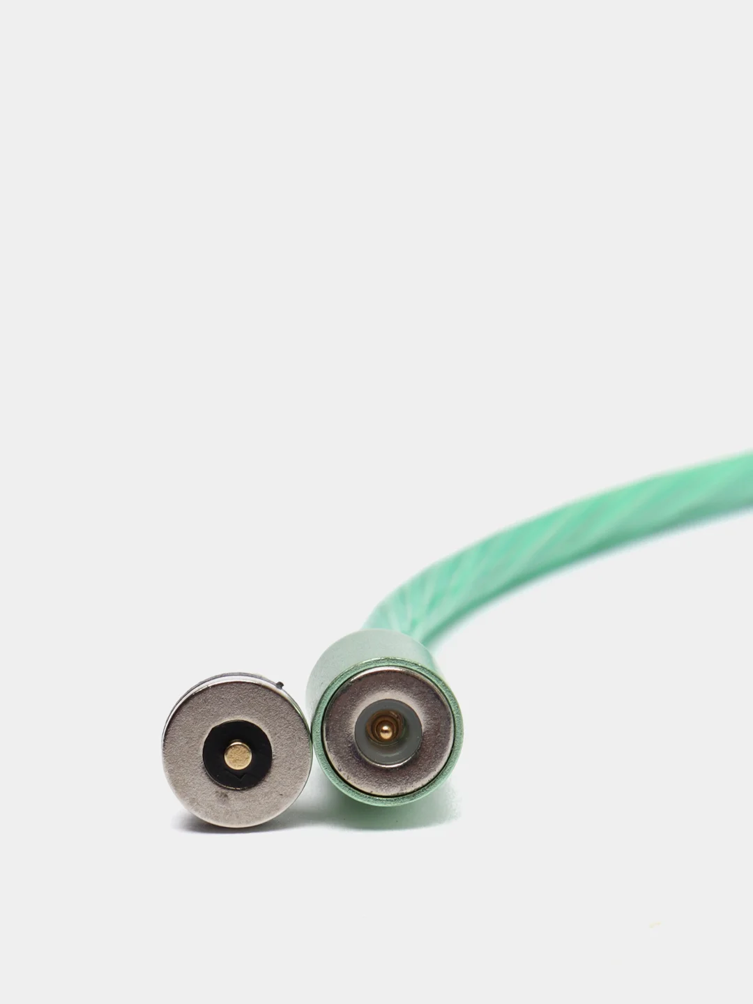 Голубой светящийся 360-градусный круглый магнитный кабель MicroUSB 1А. T4005