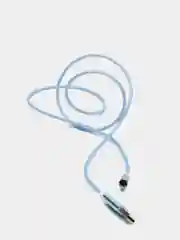 Голубой светящийся 360-градусный круглый магнитный кабель MicroUSB 1А. T4005