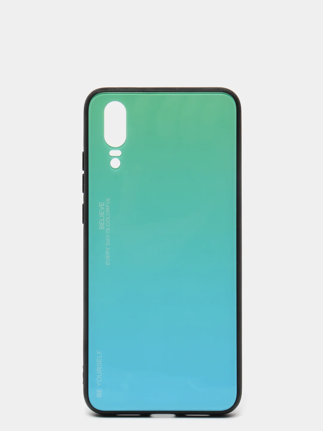 Черный градиентный чехол из закалённого стекла для Huawei P20