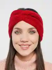 Красный повязка на голову вязаная, шерстяная, чалма.