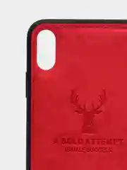 Красный дизайнерский чехол на iPhone с оленем