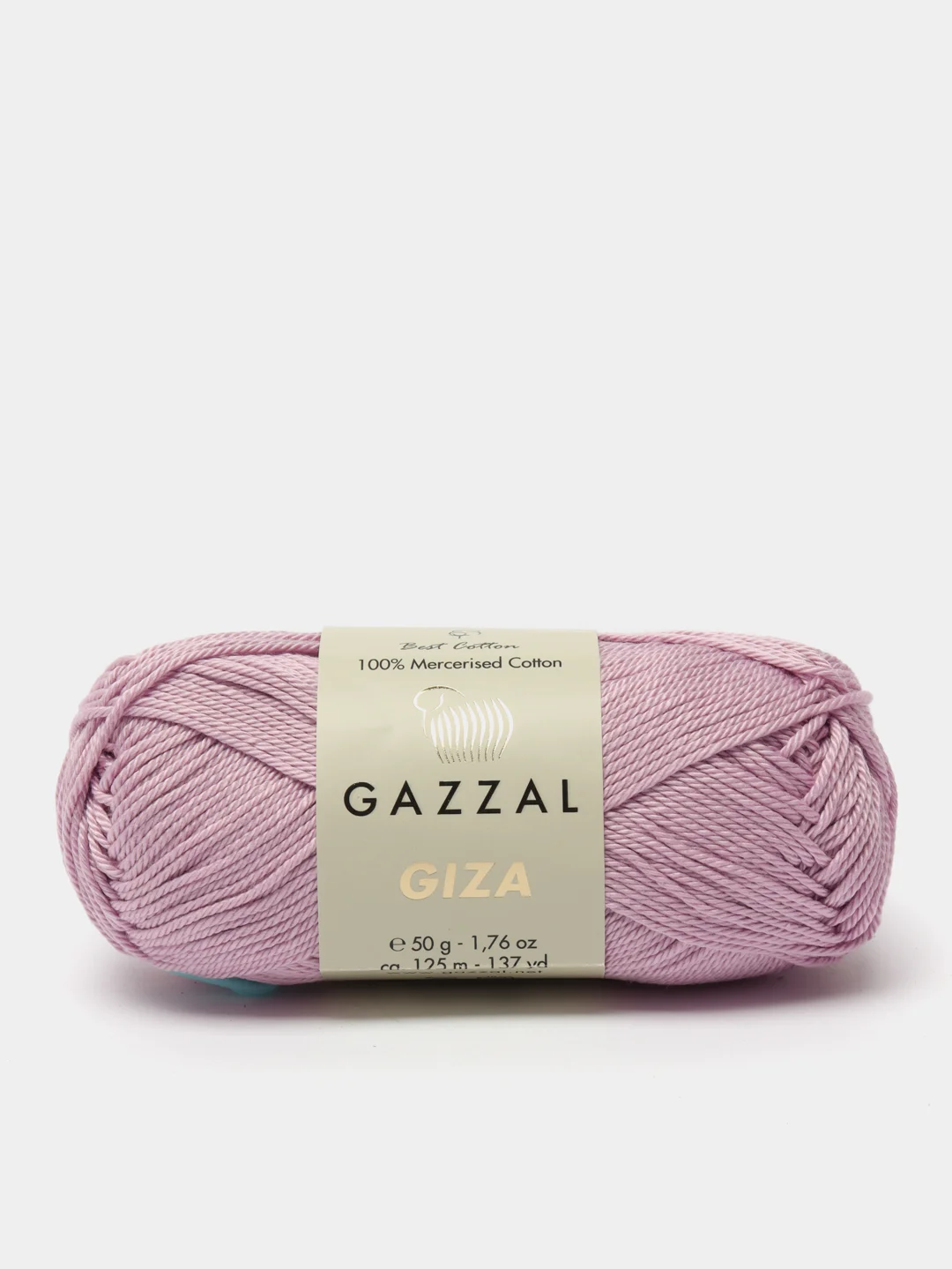 Лавандовый пряжа Gazzal Giza 100% Мерсеризованный хлопок 50г 125м