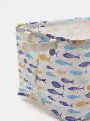 Голубой корзина-кофр для хранения вещей с ручками, текстиль, 38х26х23 см