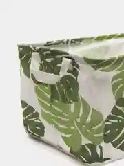 Зеленый корзина-кофр для хранения вещей с ручками, текстиль, 38х26х23 см