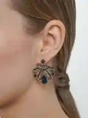Серьги с кристаллами / Серьги в форме веера