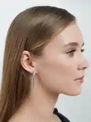 Серебряный серьги с бахромой