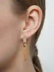 Золотой серьги с бахромой