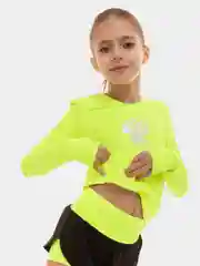 Детский лонгслив для спорта желтый, лимонный