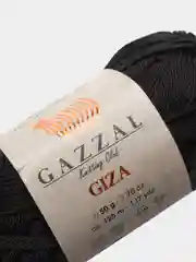 Черный пряжа Gazzal Giza 100% Мерсеризованный хлопок 50г 125м