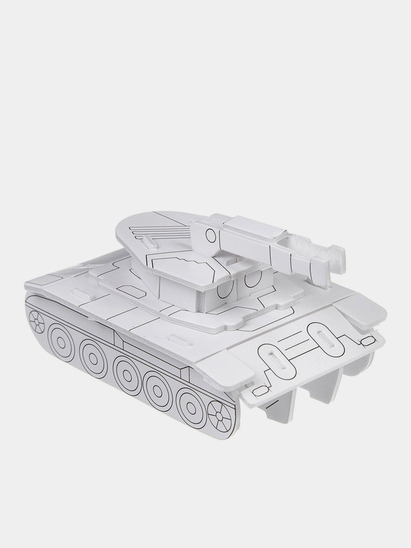 Сборная 3D модель для раскрашивания с инерционным механизмом (танк)