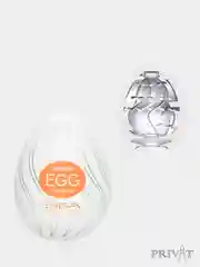 Оранжевый мужской эластичный мастурбатор Tenga EGG Easy Ona-Cap, 6 типов