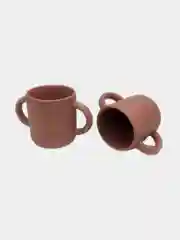 Коралловый меланж стакан детский с ручками силиконовый