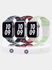 Спортивный силиконовый ремешок для часов Apple Watch 1/2/3/4/5/6/SE, двухцветный, 42/44mm