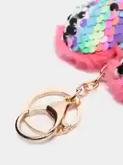 Коралловый меланж мягкий брелок "Сердце" с пайетками, 9 см