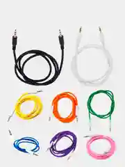 Кабель аудио AUX  текстильный круглый тонкий, разъём 3.5 Jack (M) - 3.5 Jack (M)