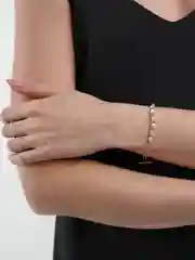 Золотой браслет с жемчугом мини с застежкой тоггл