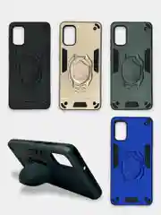 Золотой чехол Samsung Galaxy A41, Самсунг Галакси А41 противоударный с подставкой