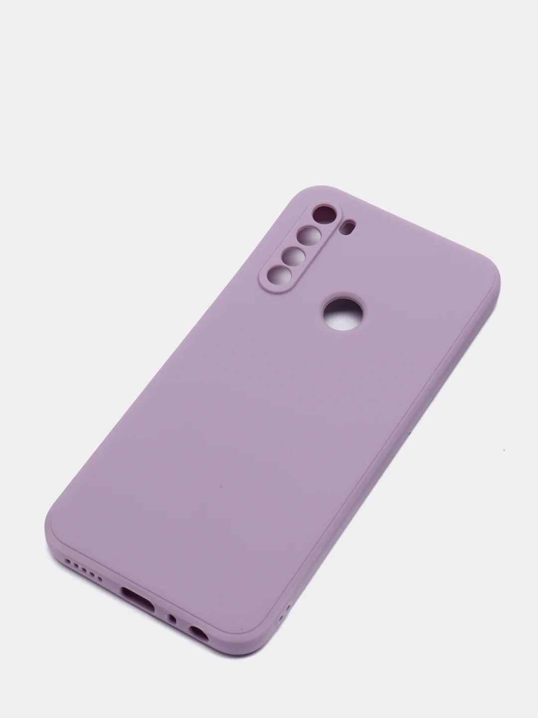 Сиреневый чехол для REDMI NOTE 8T с защитой камеры и бархатом внутри