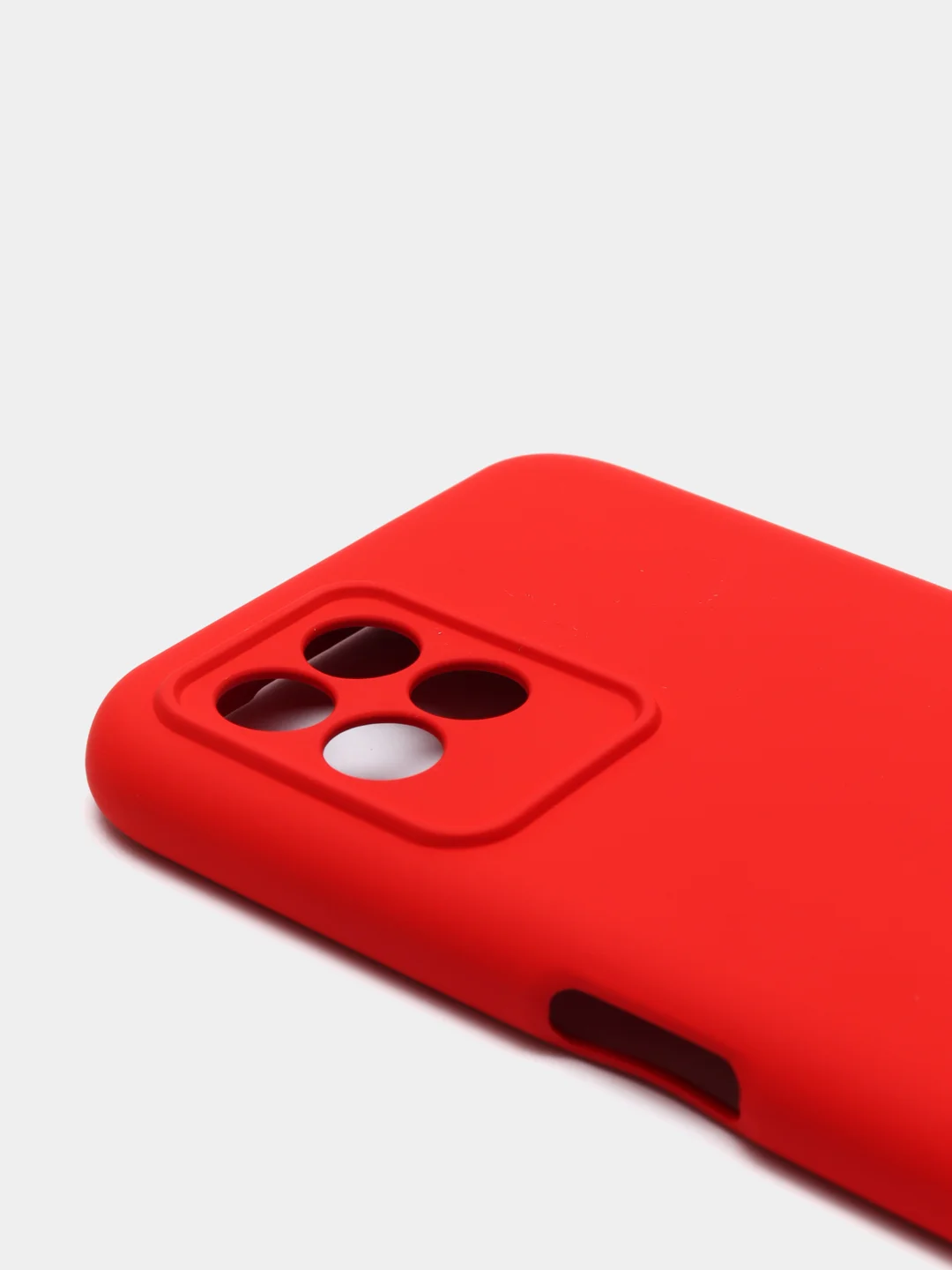 Красный чехол с защитой камеры и бархатом внутри Realme 8i