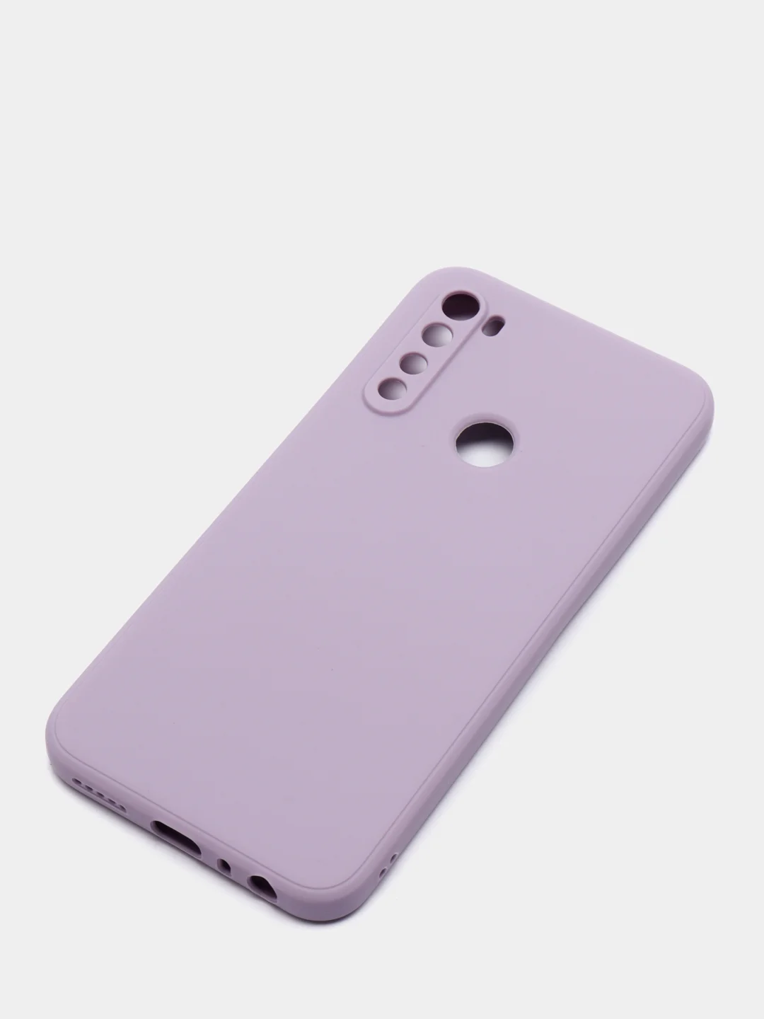 Сиреневый чехол с защитой камеры и бархатом внутри для Xiaomi Redmi Note 8