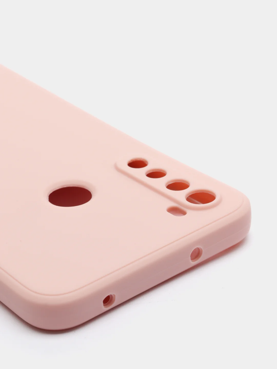 Розовый чехол с защитой камеры и бархатом внутри для Xiaomi Redmi Note 8