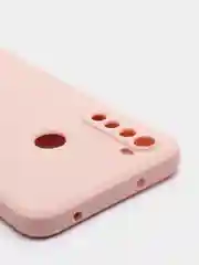 Розовый чехол с защитой камеры и бархатом внутри для Xiaomi Redmi Note 8