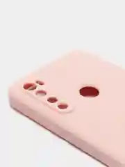 Розовый чехол с защитой камеры и бархатом внутри для Xiaomi Redmi Note 8