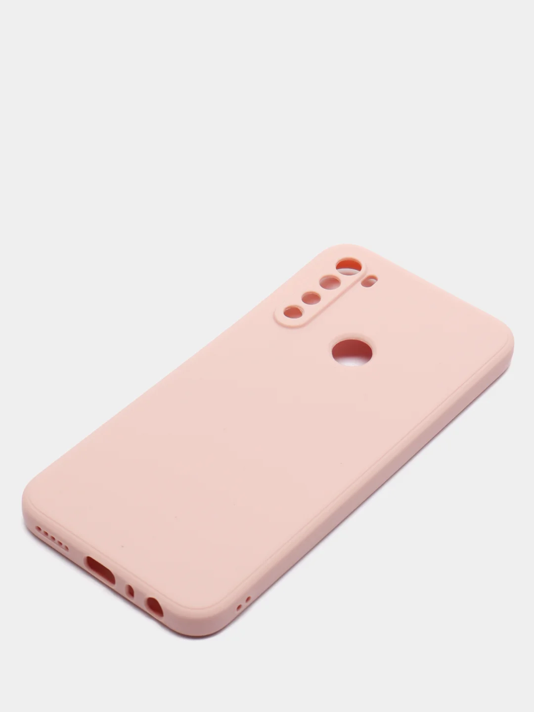 Розовый чехол с защитой камеры и бархатом внутри для Xiaomi Redmi Note 8