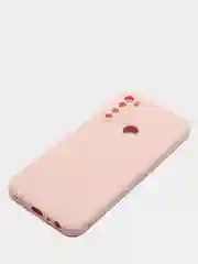 Розовый чехол с защитой камеры и бархатом внутри для Xiaomi Redmi Note 8