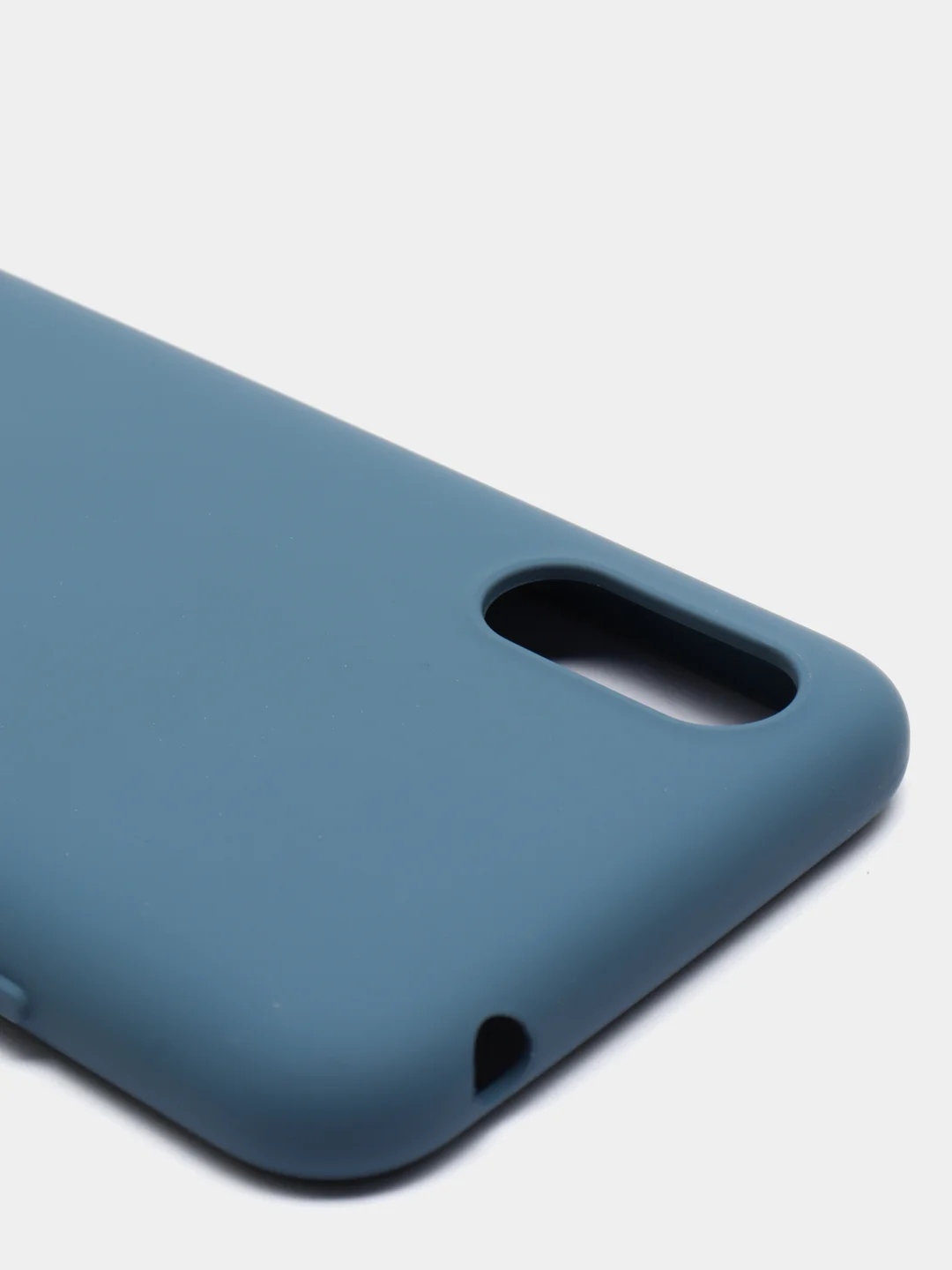 Синий меланж чехол Samsung A01 с бархатом внутри