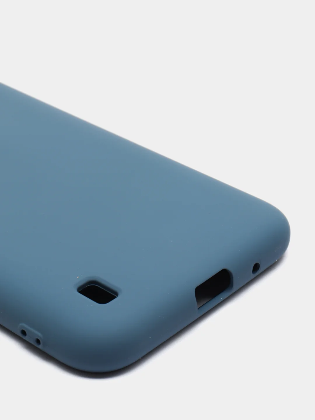 Синий меланж чехол Samsung A01 с бархатом внутри