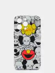 Белый светящийся чехол-накладка LUXO для iPhone 13 Pro с флуоресцентным рисунком KAWS