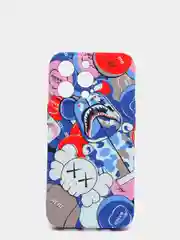 Конфетный светящийся чехол-накладка LUXO для iPhone 13 Pro с флуоресцентным рисунком KAWS