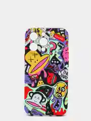 Желтый светящийся чехол-накладка LUXO для iPhone 13 Pro с флуоресцентным рисунком KAWS