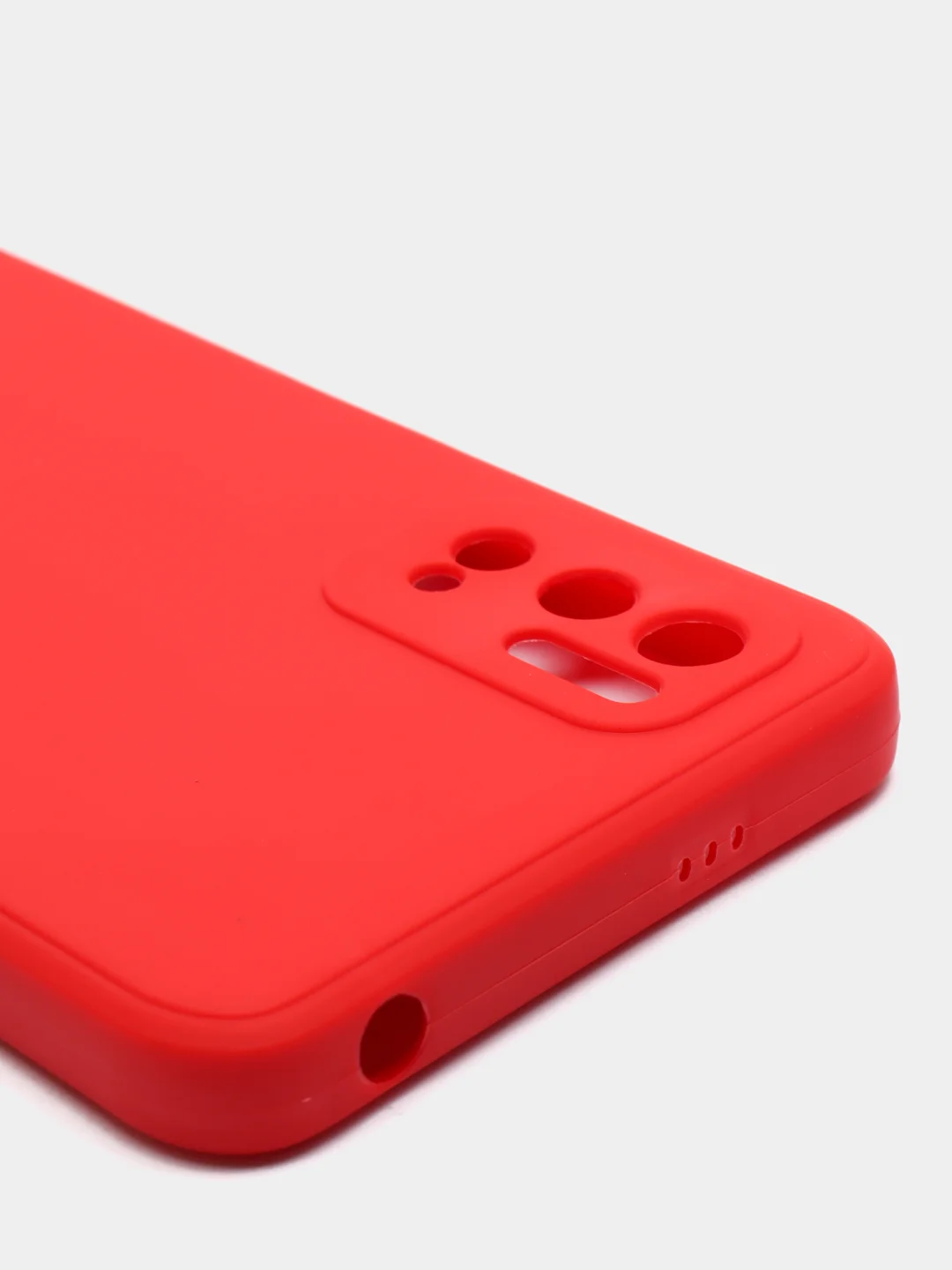 Красный чехол с защитой камеры и бархатом внутри Xiaomi Poco M3 pro, Redmi Note 10T