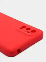 Красный чехол с защитой камеры и бархатом внутри Xiaomi Poco M3 pro, Redmi Note 10T