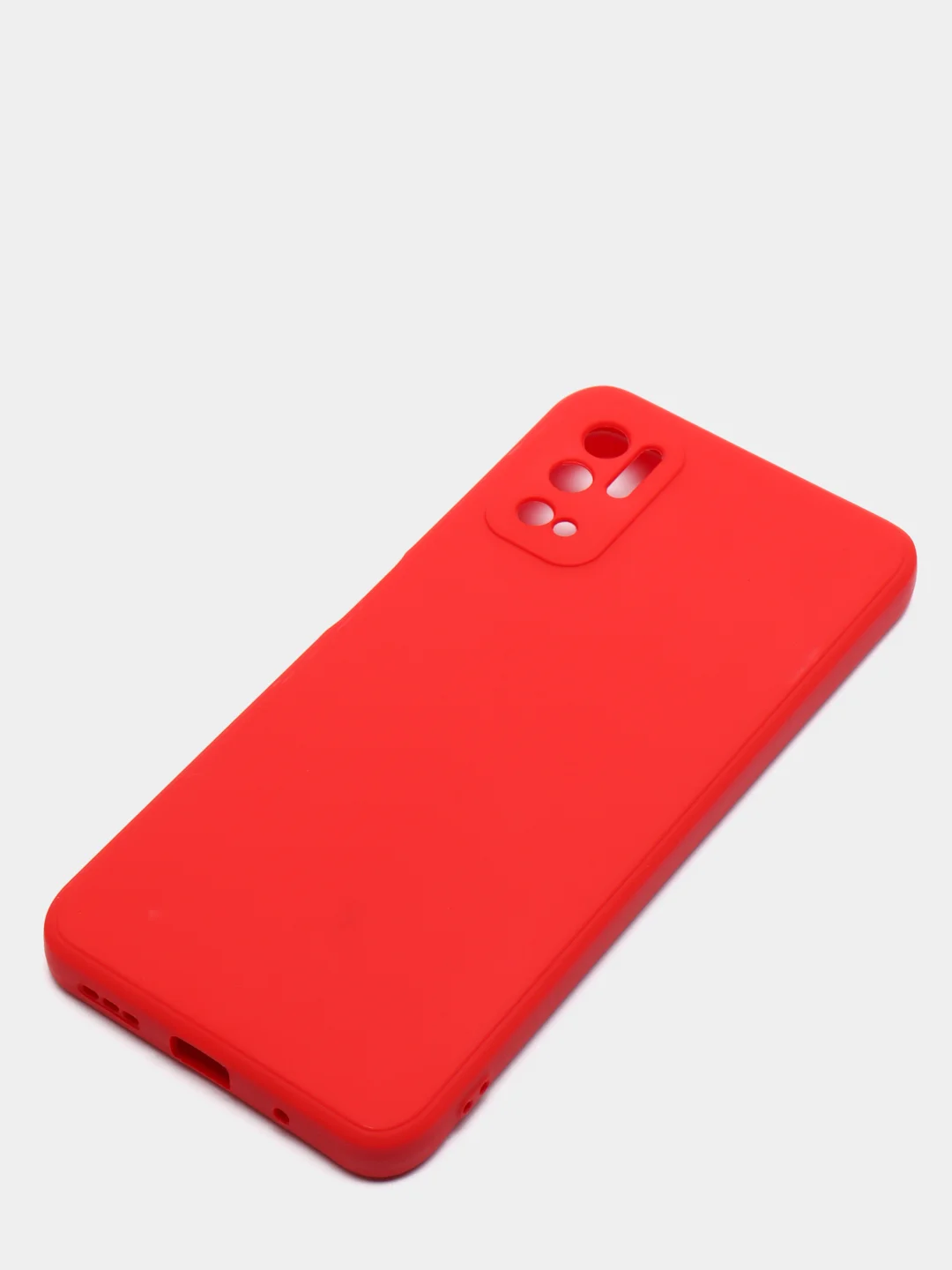 Красный чехол с защитой камеры и бархатом внутри Xiaomi Poco M3 pro, Redmi Note 10T